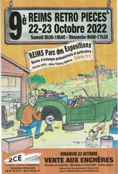 Le 22 et 23 octobre 2022 : Reims Rétro Pièces  (51)
